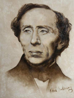  Porträtt av H C Andersen.